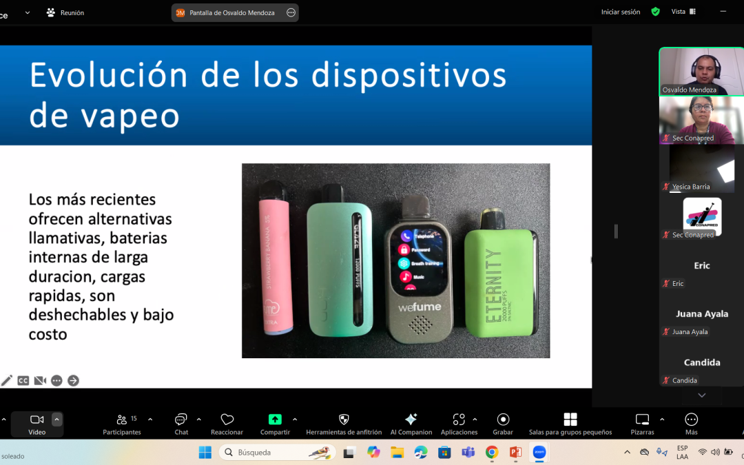 Prevención de métodos alternativos de consumo de Nicotina:e-cigarrettes, vapes”, a cargo del Psicólogo Clínico Osvaldo Mendoza .