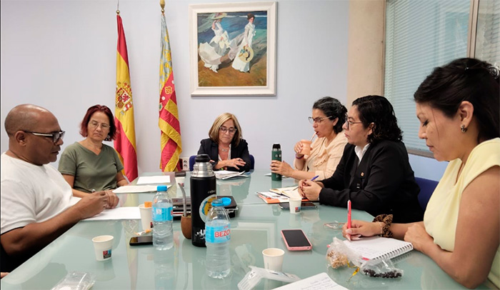 Representantes de CONAPRED durante el programa PIDEAL en Valencia, España, junto a delegaciones de América Latina.